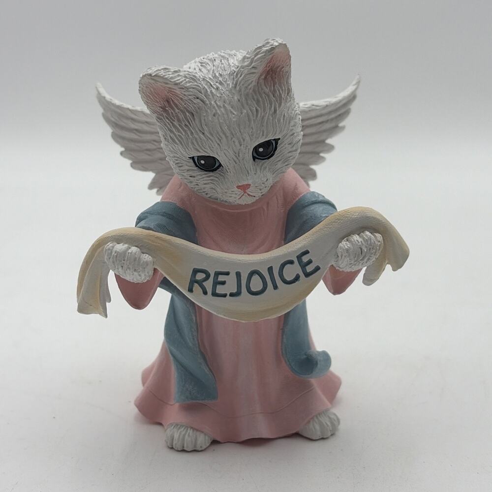 Hawthorne Village Purr-fect ANGEL Christmas Pageant white Cat Figurine Nativity